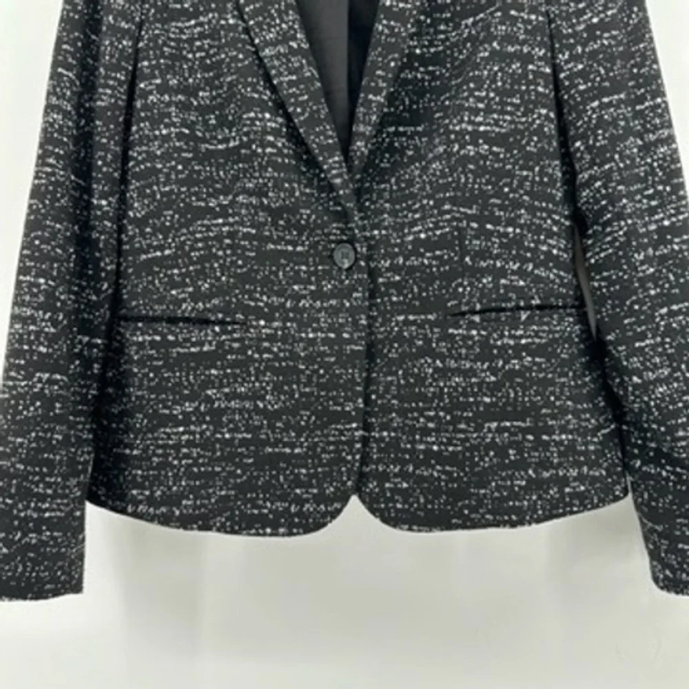 Vince Camuto Blazer‎ Jacket Black White Tweed Career Office Ladies Size 6P